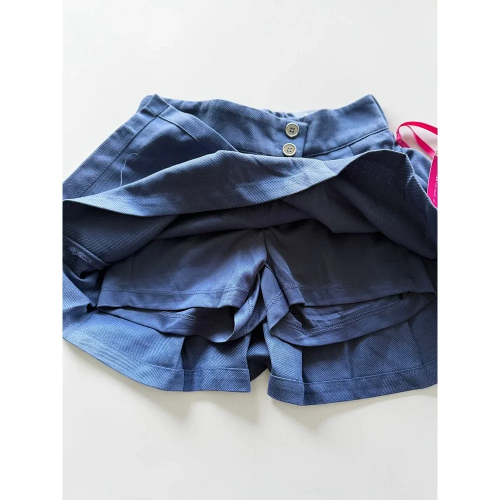 Justice Girls Navy Blue Pleated Skort Built-in Shorts School Uniform Size S 7/8